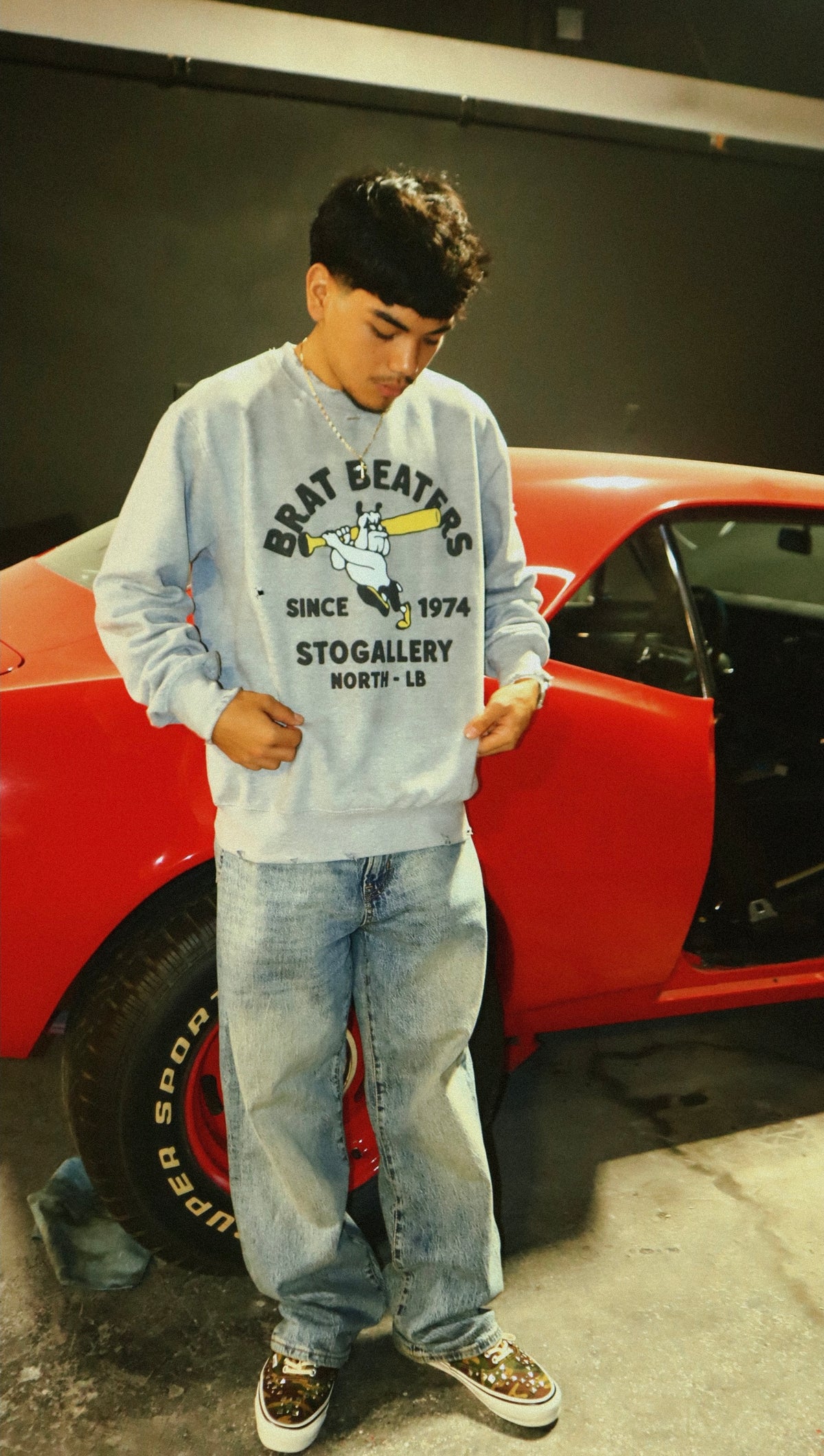 S.T.O GALLERY “Brat beaters” Distressed Crewneck